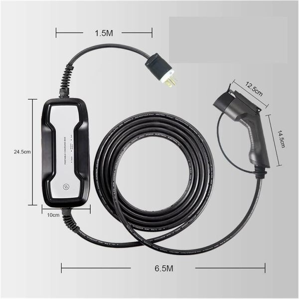 Electric Vehicle Charging Stations EV Charger 16A 3.68KW 8m (26 Feet) Level 2 Portable Home Electric Vehicle Charging Station Electric Vehicle Charging Cable Compatible