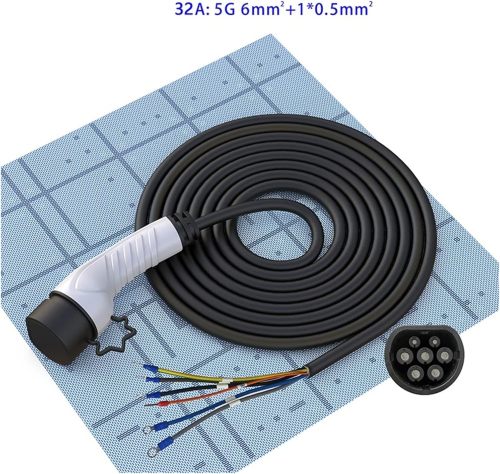 Electric Vehicle Charging Stations EV Charger Cable Type2 Plug 3Phase 32A 22KW Female Adapter IEC62196-2 Connector for Electric Vehicle Car Charging Station Electric Vehicle Charging Cable Compatible