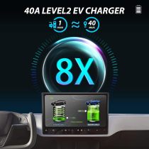 Level 2 EV Charger up to 40Amp, 240V Indoor/Outdoor Car Charging Station, NEMA 14-50 Plug for Electric Vehicle, Lightning-Fast Charging with Flexible 25-Foot Cable