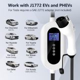 Podofo Portable EV Charger Plug 32 Amp for Home with 16.4 FT Indoor/Outdoor SEA J1772 EV Electric Vehicle Car Fast Wall Charging Station Compatible with All J1772 Evs