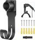 EV Charger Holder, EV Charger Nozzle and Cable Holder for SAE J1772 Connector, EV Charger Holster Dock for Indoor & Outdoor Use with Secure Lock, Strap Tie, Wall Anchors and Screws