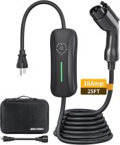 Level 2 Portable EV Charger - 40A 240V EVSE with NEMA 14-50 Plug,9.6kW,17ft Cable,ETL Certified,40A/32A/24A/16A Adjustable Current Home EV Charging Station for SAE J1772 EVs