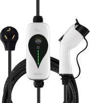 SAE J1772 Portable Level 2 EV Charger, 32Amp, 90-260V, 7KW, Charging Cable with NEMA 10-30 Male Plug Home Charging, Indoor/Outdoor EV Charge Station Charge Gun