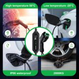 Level 2 EV Charger, Portable EV Charger Station for Outdoor/Indoor, Adjustable 6-16Amp Electric Car Charger Station (NEMA 6-20 NEMA 5-15 Adapter, 110-240V 25FT with EV Charger Holder) (Black)