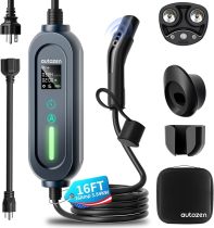Level 1+2 Portable Tesla Charger - 16Amp 120V/240V,Adjustable Smart Plug-in Electric Car Charger for Tesla with NEMA 5-15 and 6-20 Plug, Compatible with All Tesla Models X/Y/3/S (21FT)