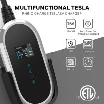 Rhino Charge P1001 EV Charger 16 Amp, ETL Certified Level 1 NEMA Plug, 16 ft Extension Cord, Portable&Wall Mounted Electric Car Charger for Model 3/Y/S/X (16A)