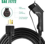 10/16A EV Charger Level 1+2, 20ft Charging Cable NEMA 6-20 Plug with LCD Display Portable EV Charging Station for Electric and Hybrid Vehicles