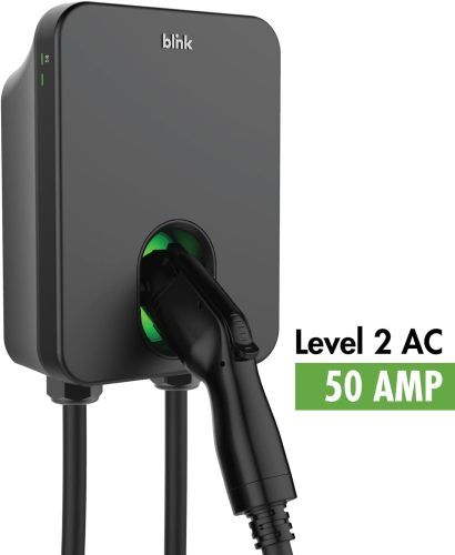 Blink Charging HQ 200 Electric Vehicle (EV) Home Charger NEMA 14-50 Plugin Level 2 (240 Volt) 50 Amp Wi-Fi Enabled Indoor/Outdoor with 23 Foot Charging Cable