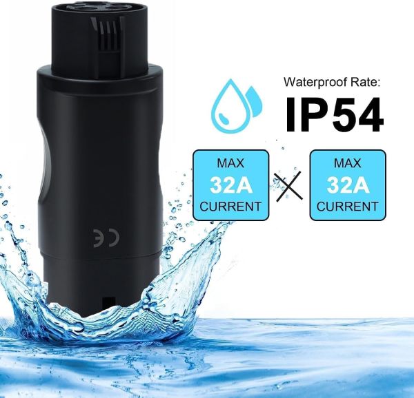 EV Charger Type 1 to Type 2 Adapter,SAE J1772 to IEC 62196-2 Adapter Level 3 32A Charger Connector Adapter
