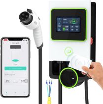 PLAYOCCAR 7kW EV Charging with APP Station Upgraded (110V 32A) Portable EV Charging Station Adjustable Charging Power APP Control, LED Display and Proximity Card for All Electric Vehicles.