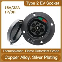16A 32A Single or Three Phase EV Charger Socket Type 2 Iec 62196 EVSE for Electric Vehicle Outlet(32A 3P 22kw)