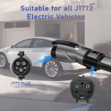 2023 Upgraded TSL to J1772 Charging Adapter, PA66 & Glass Fiber Material, Max 60A & 250V - Compatible with TSL High Powered Connectors, Destination Chargers, Mobile Connectors Grey…