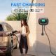 KHONS Level 2 EV Charger Up to 40 Amp 240V 10kW Home Car Charger NEMA 14-50 Plug 25ft Cable Indoor/Outdoor Car Charging Station EVSE Black with Screen