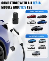 40Amp Level 2 EV Charger for Tesla and SAE-J1772 EVs, 26ft Charging Cable, 220V-240V, NEMA 14-50 Plug, SAE-J1772 Adapter and J1772 to Tesla Adapter