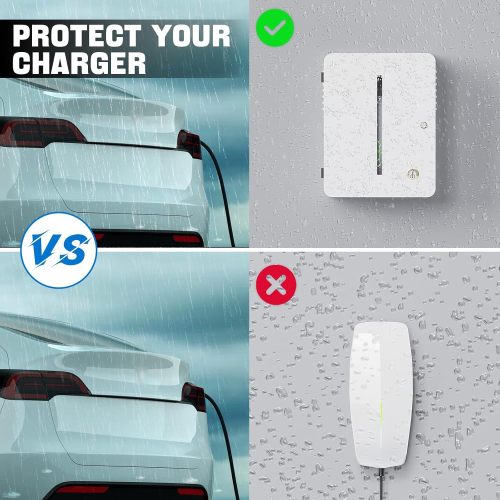 Charger Station Box Compatible with Tesla Gen 3 - Durable Outdoor Charging Mount Station - Weatherproof and Theftproof Home Accessory(103-W)
