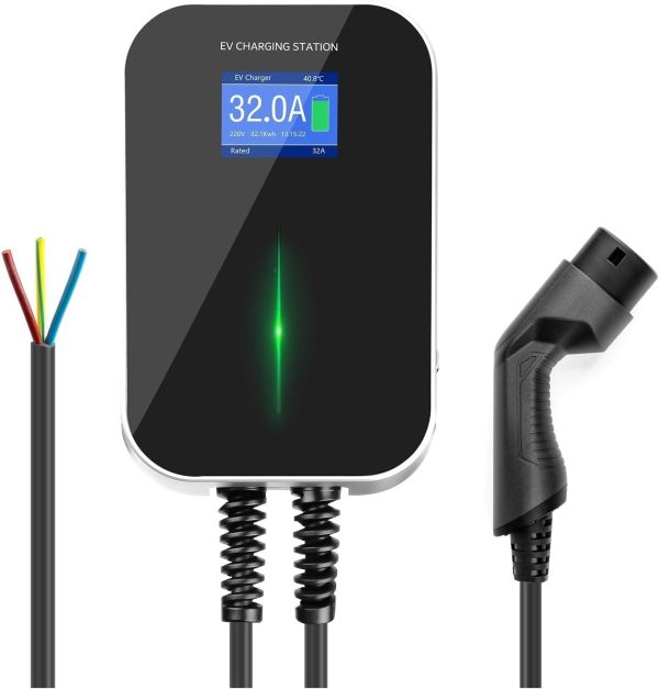 Electric Vehicle Charging Stations 7kw 32A EV Car Charger Wallmount Electric Vehicle Charging Station Type 2 Ev Cable IEC 62196-2 1 Phase (Color : Style 1, Size : Type2)