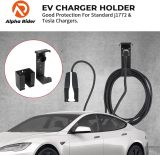 Alpha Rider EV Charger Holder, Upgraded EV Charging Control Box Holder, Cable Organizer & Nozzle Holster Dock for All J1772 & Tesla Charger Connector, Wall Mount EV Charger Storage