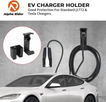 Alpha Rider EV Charger Holder, Upgraded EV Charging Control Box Holder, Cable Organizer & Nozzle Holster Dock for All J1772 & Tesla Charger Connector, Wall Mount EV Charger Storage