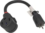 FC-EV10345 Male Older Dryer 3 Prong Plug to Female 4 Prong 14-50R Receptacle 3 Prong to 4 Prong EV Charge Adapter Cord NEMA 10-30P to 14-50R 30A to 50A Output 30Amp 250Volt (Only for EV use)