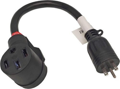 FC-EV10345 Male Older Dryer 3 Prong Plug to Female 4 Prong 14-50R Receptacle 3 Prong to 4 Prong EV Charge Adapter Cord NEMA 10-30P to 14-50R 30A to 50A Output 30Amp 250Volt (Only for EV use)