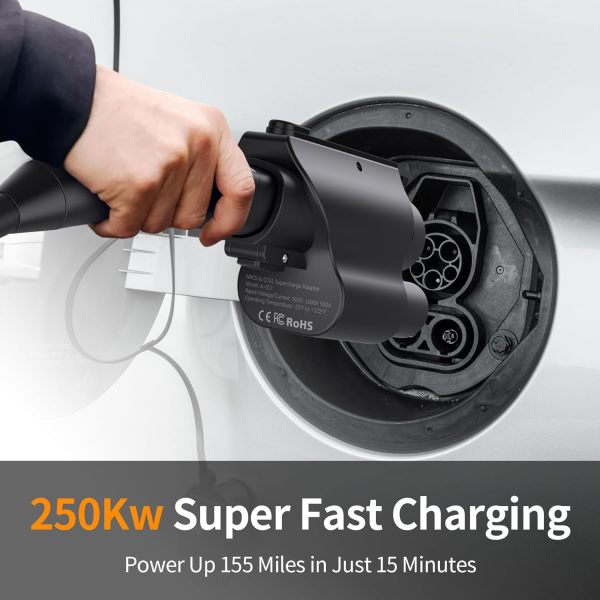 Alxum Tesla Supercharger to CCS1 Adapter - 250Kw 1000V for Tesla V1/V2/V3/V4 DC Fast Charging Stations NACS to CCS Adapter Compatible with All Ford Rivian GM EVS