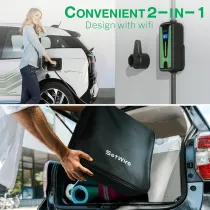 40 Amp Smart Home WiFi Level 2 EV Charger, 2 in 1 Wall Mount & Portable EV Charger, UL&CSA Certified, 110-240V, NEMA 14-50 Plug, 23-Foot Cable, Electric Vehicle Electric Car Charger Station