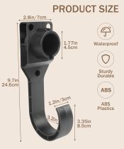 EV Charger Holder,EV Charger Cable Holder,Wall-Mount J1772 Connector Holster Dock with Screws,Car Accessories EV Charger Holder Electric Vehicle Charging Holster Dock for SAE J1772 Connector