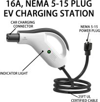 Efficient Charging Solution: Best Volt for Tesla | 120V/16A Power EV Buddy Level 1, NEMA 5-15 Plug，25ft Extension Cord, IP65, Compatible with Tesla Model 3/X/Y/Cyber Truck，with Carry Bag