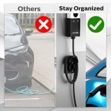EV Charger Holder for SAE J1772, Wall-Mount Electric Vehicle Connector Nozzle Holster Dock EV Cable Organizer, EV Cable Holder and Electric Car Plug Nozzle Holster Dock for SAE J1772 Connector