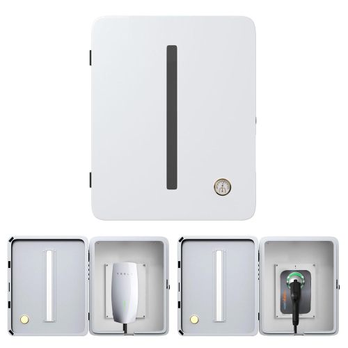 Charger Station Box Compatible with Tesla Gen 3 Wall Connector and ChargePoint EV Charger, Cable Organizer Holder Lock Cover Outdoor Rainproof, Snowproof, Dustproof, Theftproof, Rustproof