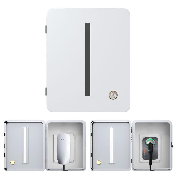 Charger Station Box Compatible with Tesla Gen 3 Wall Connector and ChargePoint EV Charger, Cable Organizer Holder Lock Cover Outdoor Rainproof, Snowproof, Dustproof, Theftproof, Rustproof