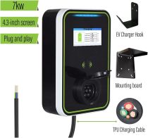 Electric Vehicle Charging Stations EV Charger 32A Wallbox Electric Vehicle Car Charging Station 220V Type 2 1 Phase 7KW IEC 62196-2 (Color : with Screen, Size : Type2)