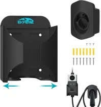 EV Charger Holder for SAE J1772, Wall-Mount Electric Vehicle Connector Nozzle Holster Dock EV Cable Organizer, EV Cable Holder and Electric Car Plug Nozzle Holster Dock for SAE J1772 Connector