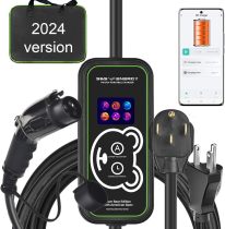 [WiFi] Level 1 & 2 J1772 Electric Vehicle Charger 20’, 40A, WiFi Control, Standard Outlet120VAC Compatible, Works with All EVs Except Tesla NEMA 14-50 Plug, Wireless Smart Features, App Monitoring