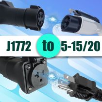 J1772 to Nema 5-20/5-15, EV Station Charging Adapter, EV Adapter Plug, J1772 to NEMA 5-15/5-20 Plug for 240V for Many Devices That Can Accept 100~240V