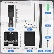 EV Charger Holder Wall Mount Kit, Upgraded EV Charger Holster Dock for SAE J1772 Connector Cable, EV Charger Cable Holder & EV Charging Box Holder for Electric Vehicles