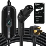 Tera Electric Vehicle Charger Level-2: Level 1 for Tesla J1772 EV 32A 8A 110V 240V Portable & Wall Connector Dual Use ETL NEMA 14-50 & 5-15 Wi-Fi Enabled 25FT Cable with Holder P01