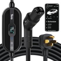 Tera Electric Vehicle Charger Level-2: Level 1 for Tesla J1772 EV 32A 8A 110V 240V Portable & Wall Connector Dual Use ETL NEMA 14-50 & 5-15 Wi-Fi Enabled 25FT Cable with Holder P01
