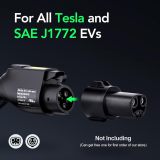 Level 2 EV Charger, Portable EV Charger Station for Outdoor/Indoor, Adjustable 6-16Amp Electric Car Charger Station (NEMA 6-20 NEMA 5-15 Adapter, 110-240V 25FT with EV Charger Holder) (Black)