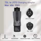 2023 Upgraded TSL to J1772 Charging Adapter, PA66 & Glass Fiber Material, Max 60A & 250V - Compatible with TSL High Powered Connectors, Destination Chargers, Mobile Connectors Grey…