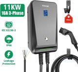 Electric Vehicle Charging Stations EV Charger Type 2 16A 3 Phase Wallbox Electric Car Charging Station with 6.1M Cable 11KW IEC 62196-2 ( Color : 32A 1 Phase 7KW )