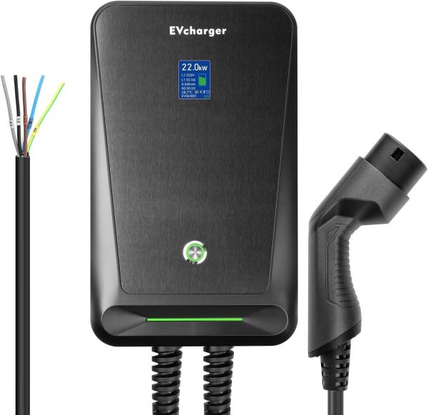 Electric Vehicle Charging Stations EV Charger Type 2 16A 3 Phase Wallbox Electric Car Charging Station with 6.1M Cable 11KW IEC 62196-2 ( Color : 32A 1 Phase 7KW )