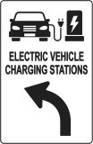 Electric Vehicle Charging Station Sign – Direction for EV Charging Station, Vivid Design Plus UV Protection to Last Longer, 3M Reflective(EGP) Rust-Free Aluminum at 18”x12” 0.04”
