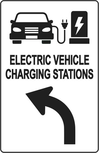 Electric Vehicle Charging Station Sign – Direction for EV Charging Station, Vivid Design Plus UV Protection to Last Longer, 3M Reflective(EGP) Rust-Free Aluminum at 18”x12” 0.04”