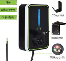 Electric Vehicle Charging Stations EV Charger 32A Electric Vehicle Charging Station with Type 2 7KW 1 Phase IEC 62196-2 (Color : with Screen, Size : Type2)