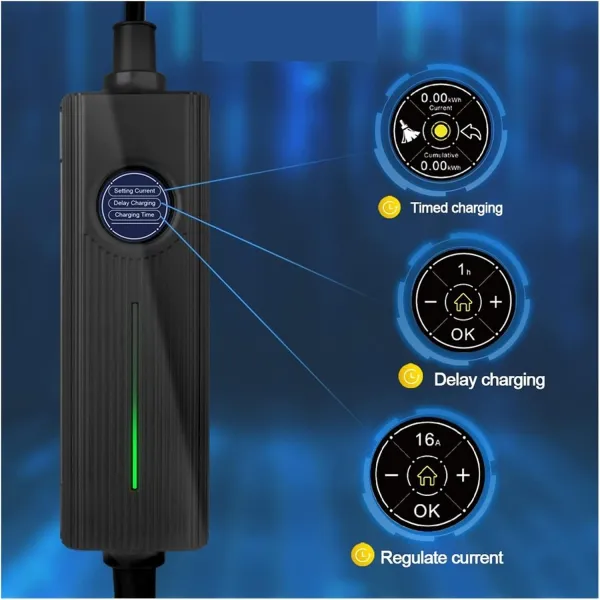 Electric Vehicle Charging Stations Type 2 Portable EV Charging Box Cable Delaying Time 16A 3 11KW Electric Vehicle Car Charger with Adapter Electric Vehicle Charging Cable Compatible
