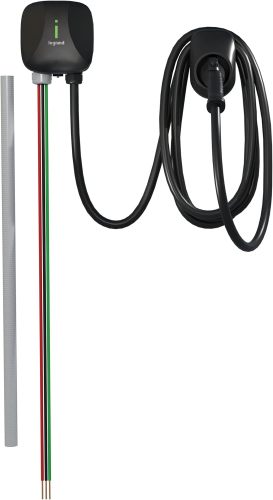 Pass & Seymour Hardwired Level 2 EV Charger, 48 Amp, Indoor/Outdoor Car Charging Station, 18ft Electric Car Charging Cable, Black