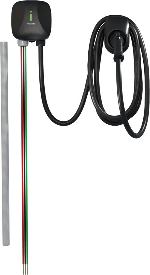 Pass & Seymour Hardwired Level 2 EV Charger, 48 Amp, Indoor/Outdoor Car Charging Station, 18ft Electric Car Charging Cable, Black