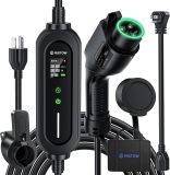 Level 2 EV Charger, Portable EV Charger Station for Outdoor/Indoor, Adjustable 6-16Amp Electric Car Charger Station (NEMA 6-20 NEMA 5-15 Adapter, 110-240V 25FT with EV Charger Holder) (Black)