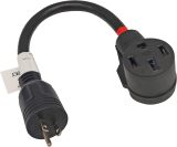 FC-EV10345 Male Older Dryer 3 Prong Plug to Female 4 Prong 14-50R Receptacle 3 Prong to 4 Prong EV Charge Adapter Cord NEMA 10-30P to 14-50R 30A to 50A Output 30Amp 250Volt (Only for EV use)